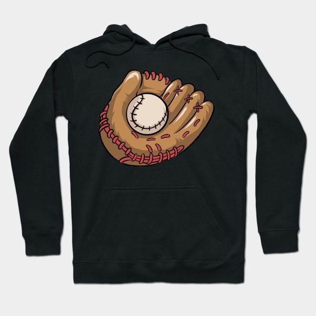 Baseball Glove  Baseball Player Hoodie by fromherotozero